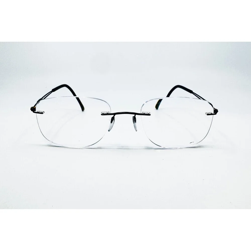 Silhouette Eyeglasses Mens Black Rimless Titan Dynamics 5227 6061 150